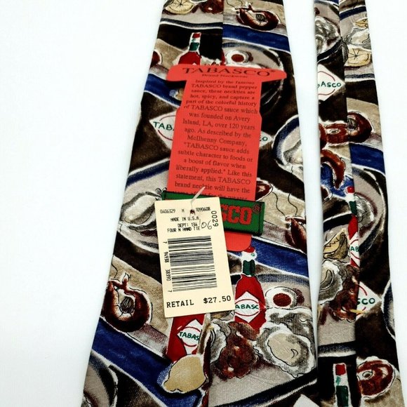 Tobasco Mens Tie Novelty Recipe Included NWT Waiter Waitress Server Restaurant - Picture 3 of 9
